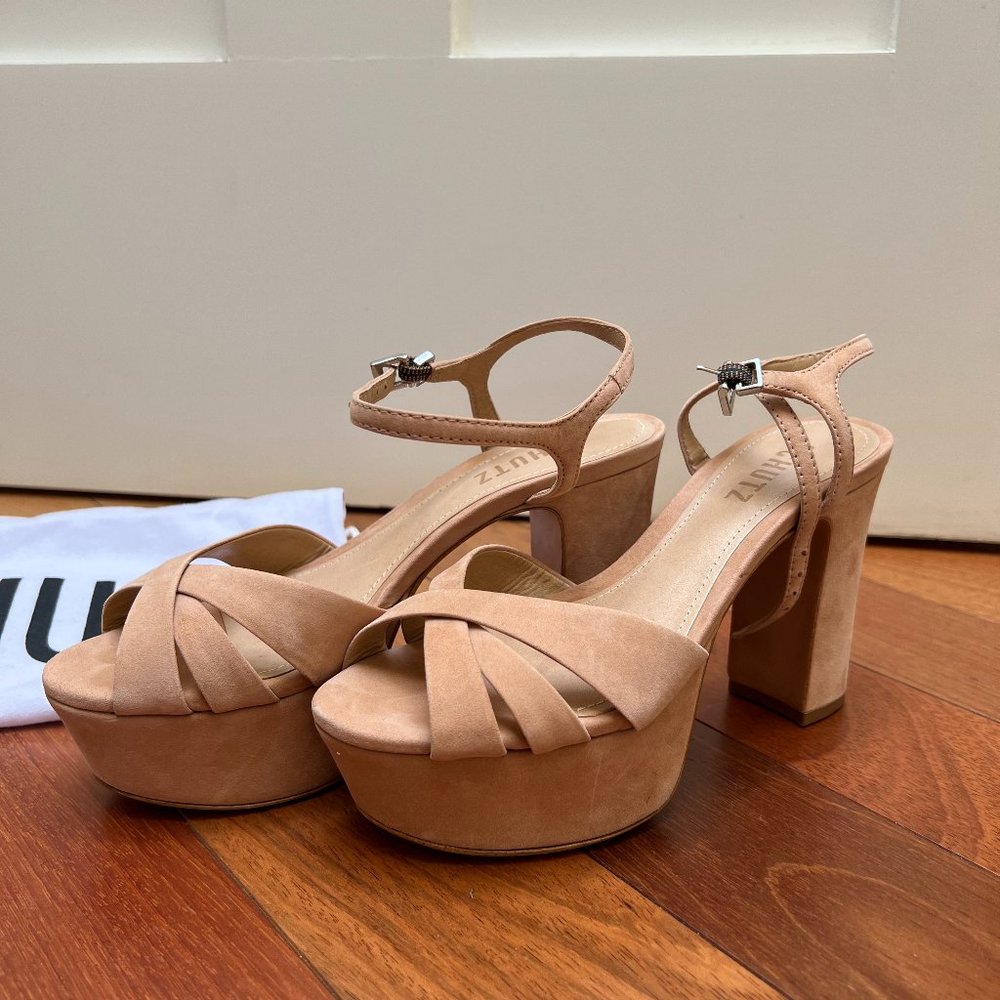Schutz Keefa Platform Sandal | Honey Beige | Size 5